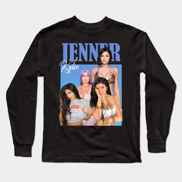 Kylie Jenner Vintage 90s Design Long Sleeve T-Shirt by T-shirt Therapy